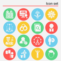 16 pack of boss  filled web icons set