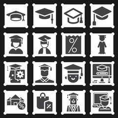 16 pack of degrees  filled web icons set