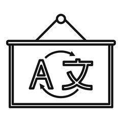 Banner translator icon. Outline banner translator vector icon for web design isolated on white background