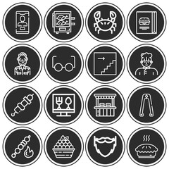 16 pack of optical instrument  lineal web icons set