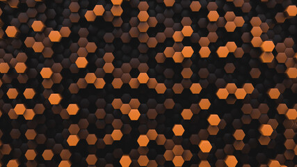Orange cells. High contrast decorative background