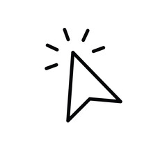 Fototapeta premium Arrow click icon. Clicking cursor. Linear vector.