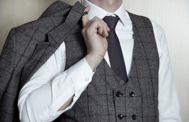 Businessman in classic vest and suit