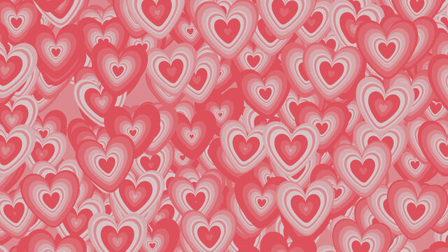 Multicolored Heart pattern background. Valentine Wallpaper with Red and White love hearts.