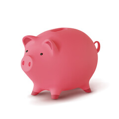 3d realistic moneybox in the form of a pig isolated on white background, vector