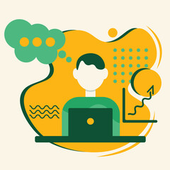 man is working on computer