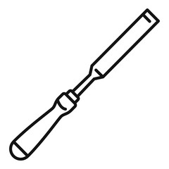 Chisel construction icon. Outline chisel construction vector icon for web design isolated on white background