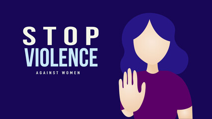 Stop violence. Vector illustration. 
Protecting women's rights.