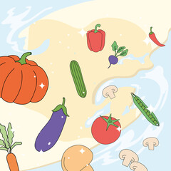 vegetables icon set vector design