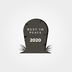 rest in peace 2020 object symbol vector illustration design
