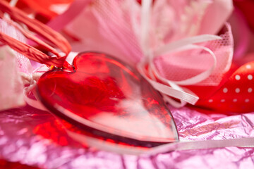 Red Hearts Background with Sweet Happy Valentines Day Greetings