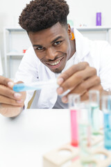 young lab assistan working in the laboratory