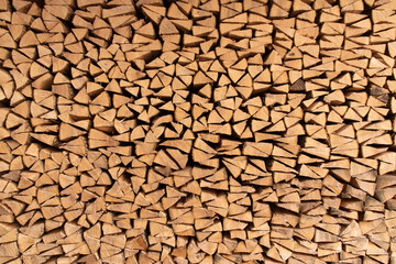 landscape format of wood stacked in a pile
