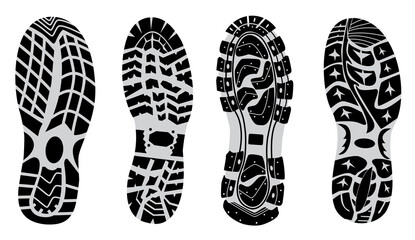 set prints of shoes vector