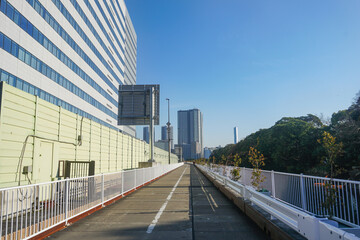 Fototapeta na wymiar Tsukiji Bridge Way Hamarikyu Park Tokyo Japan Stock Photo Stock Images Stock Pictures