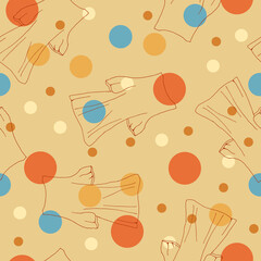 Doodle summer dress seamless pattern. hand drawn background. Vector illustration
