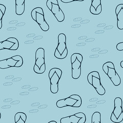 Doodle shoes seamless pattern. hand drawn background. Vector illustration