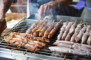 Grilled squid in Penghu County, Taiwan.