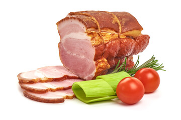 Smoked meat, isolated on white background