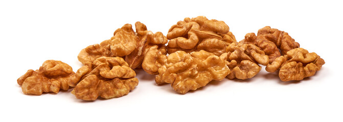 Walnut kernel, Nuts, isolated on white background