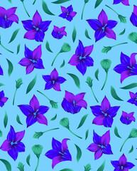 Fototapeta na wymiar Modern flower seamless pattern for textile print. Floral pattern design. Vector