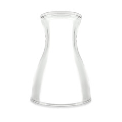 Clear glass vase isolated on a white background