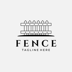 Print fence house logo vector illustration design graphic