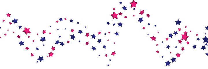 Fototapeta na wymiar Shooting stars confetti 3D. Multi-colored stars. Festive background. Abstract pattern on a white background. Design element. Vector illustration, EPS 10.