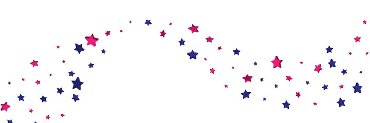 Shooting stars confetti 3D. Multi-colored stars. Festive background. Abstract pattern on a white background. Design element. Vector illustration, EPS 10.