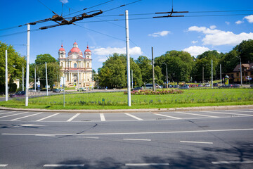 Fototapeta na wymiar Baroque style church of St. Peter and St. Paul in Vilnius, Lithuania