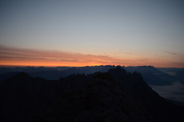sunset in the mountains