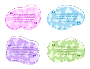 Colored quote speech bubble template