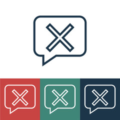 Linear vector icon with blocked chat