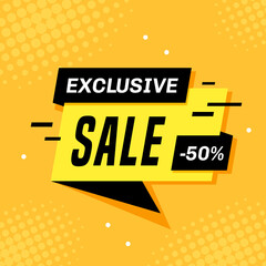 Promotional sale banner template design, vector illustration