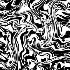 Vector seamless pattern. Abstract marble texture with monochrome fluid stains. Creative background with liquid blots. Decorative design with marbling effect. Can be used as swatch for illustrator.