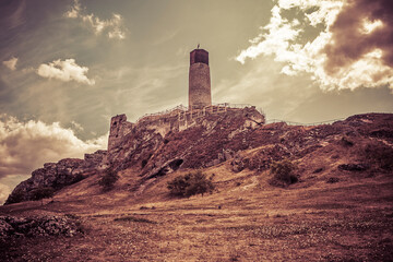 Ruins of the medieval Olsztyn castle in Poland