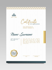Certificate template awards diploma background vector modern design simple elegant and luxurious elegant. layout vertical in A4 size