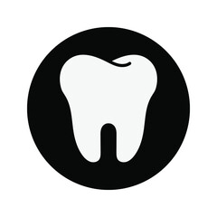 Collection of tooth icon in flat design. Color editable on white background