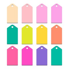 Product label set. Colorful product labels. Abstract elements, vector illustration isolated on backgrounds. Gift tags vector.