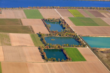 Flußlandschaft aus dem Flugzeug