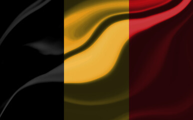 Belgium flag with waves effect