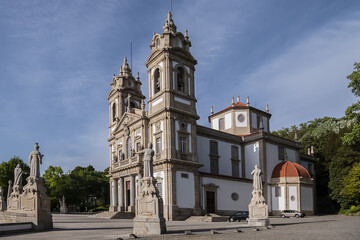 Fototapeta na wymiar Architectural details of Good Jesus of the Mount church (Bom Jesus do Monte, 1784) by Carlos Amarante near Braga. Portugal.