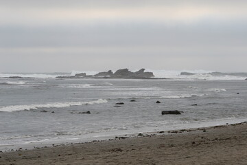 Mavericks Waves Half Moon Bay California, foggy day