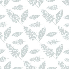 Fototapeta premium Vector seamless pattern with abstract flowers. Abstract vector repeating illustration, decorative ornamental stylized endless flowers. Great for fabric, print, packaging. Floral seamless pattern