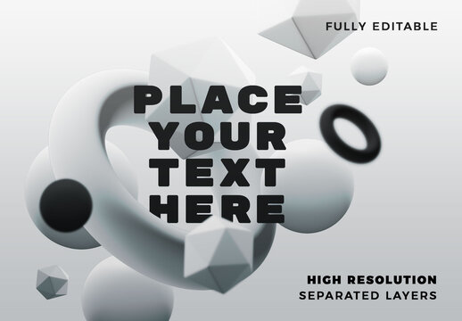 Antigravity Black and White Geometric Shapes Against Neutral Background