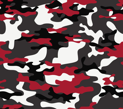 
Camouflage red vector seamless trendy design modern trendy print background