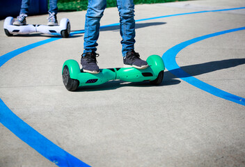 Kids having fun on Self-Balancing Hoverboard Scooter.