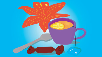 orange juice and flower