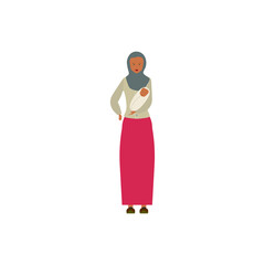 arab woman with baby on white background