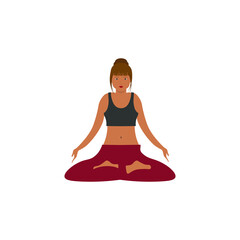 background of woman practicing yoga sitting position